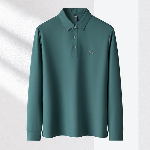 【华夫格】罗蒙男士春秋抗皱免烫polo衫男长袖t恤男商务男士polo衫 商品图5