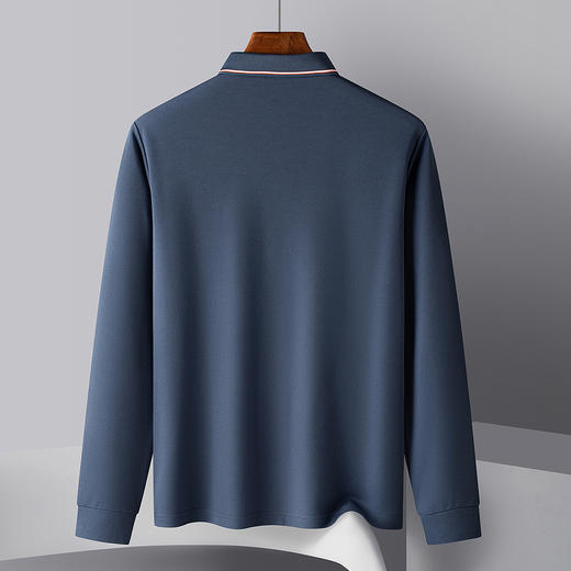 【双面含桑蚕丝】罗蒙男士经典polo衫男长袖t恤男春秋男士polo衫 商品图6
