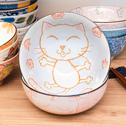 美浓烧蜡笔猫兔子系列餐具散件 商品图6