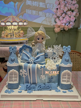 冰雪奇缘|爱莎公主雪宝城堡蛋糕
