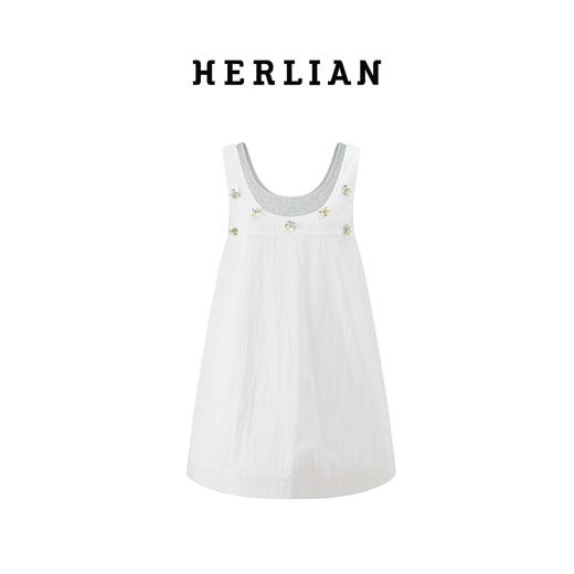 HL2DSSDR2033 假两件钉珠背带裙 商品图0