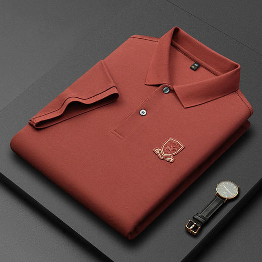 夏季短袖t恤男翻领宽松丝光棉半袖t桖商务潮流男Polo衫  PSL-8599 商品图1