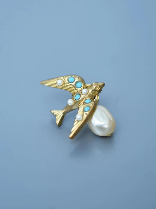 订购8周到｜Monshiro-TSUGUMI-鸟儿 绿松石 耳环［日本设计师］ 商品图1