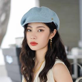 BY296 疯帽子与爱丽丝天然亚麻透气八角报童帽女春夏季日系贝雷鸭舌帽画家帽