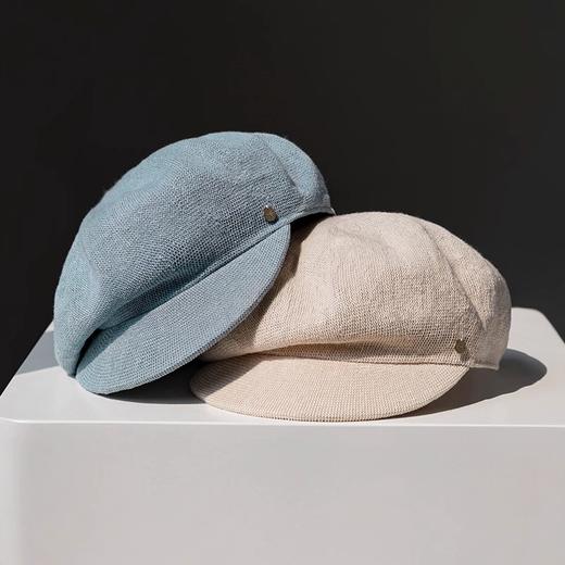 BY296 疯帽子与爱丽丝天然亚麻透气八角报童帽女春夏季日系贝雷鸭舌帽画家帽 商品图1