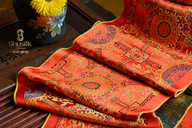 “金花八达运”蜀锦围巾