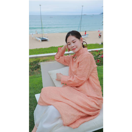 【抖音专属】【陌上花系列】高领连衣裙(24707348丁香褐) 商品图4