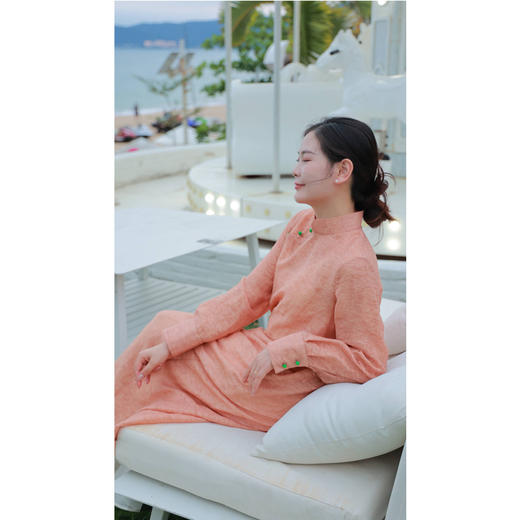 【抖音专属】【陌上花系列】高领连衣裙(24707348丁香褐) 商品图3