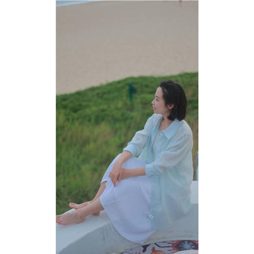 【抖音专属】【陌上花系列】压褶衬衫（24710256-浅云） 商品图4