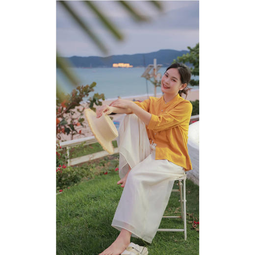 【线上专属】领衬衫（21710804-黄河琉璃【陌上花系列】小领衬衫（21710804-黄河琉璃） 商品图2