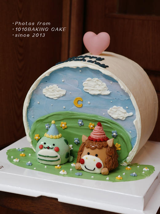 「小蛇小马」手绘立体小动物·周岁生肖·100%动物奶油（附图6寸·提前4天预订） 商品图0