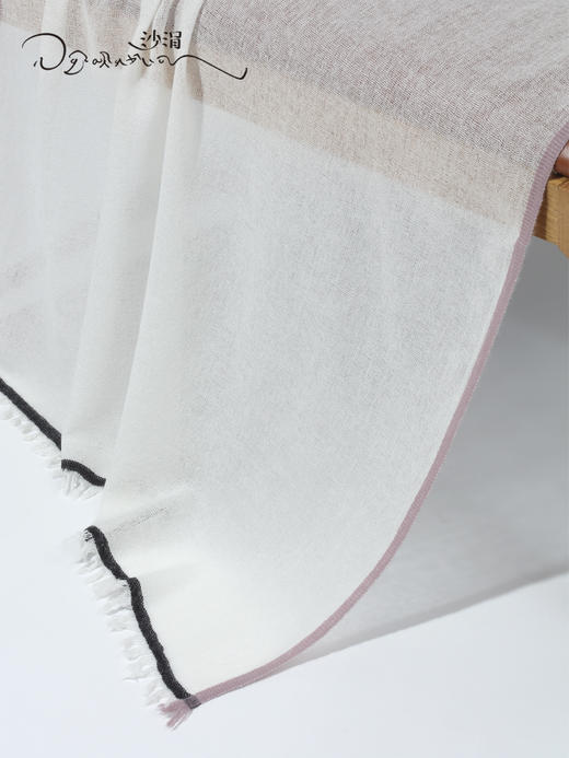 疗愈羊绒| 羊绒撞边流苏围巾 大披肩 SJF95W704W 商品图3