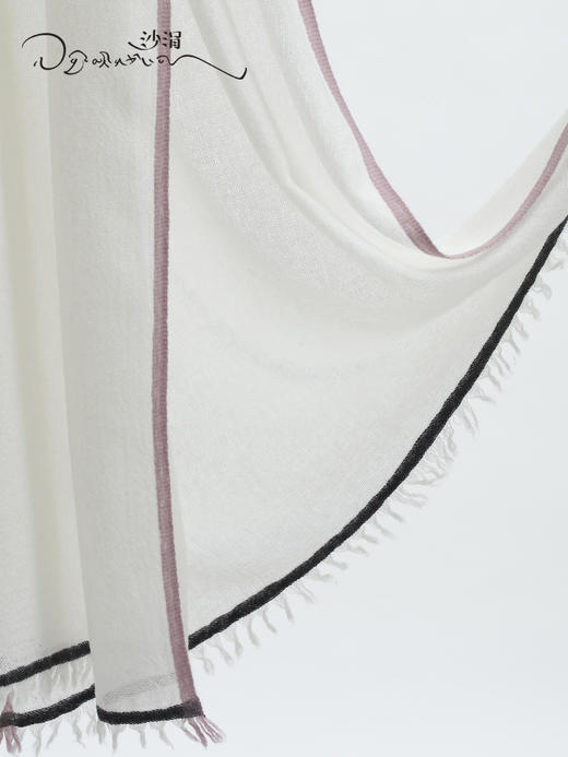 疗愈羊绒| 羊绒撞边流苏围巾 大披肩 SJF95W704W 商品图1