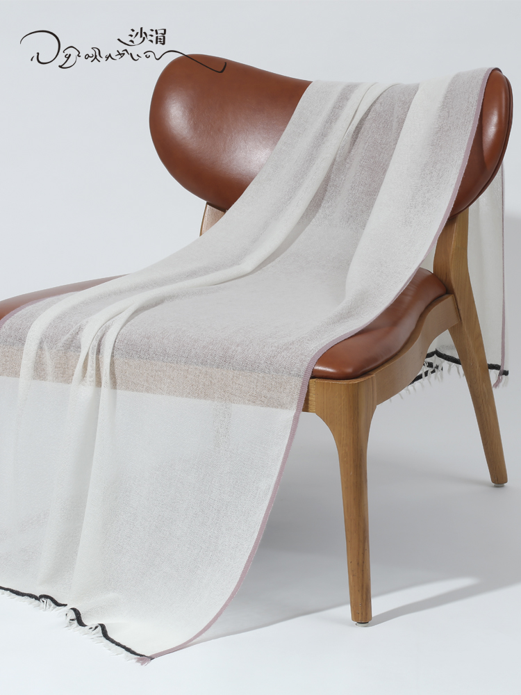 疗愈羊绒| 羊绒撞边流苏围巾 大披肩 SJF95W704W