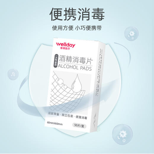 【维德医疗】医用酒精棉片50片/盒【6*6cm】 商品图3