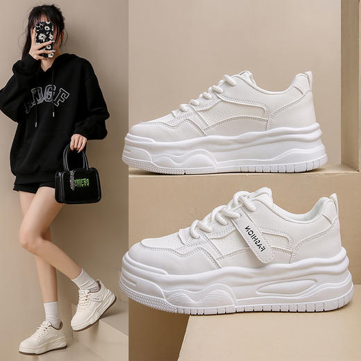万沃厚底小白鞋女增高板鞋（4-312） 商品图2