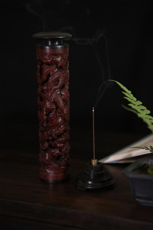 龙腾盛世°大号&小号酸枝/黑檀香筒 商品图3