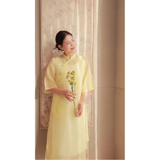 【抖音专属】连衣裙（21707161-黄白游） 商品图2