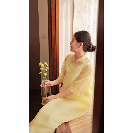 【抖音专属】连衣裙（21707161-黄白游） 商品图4