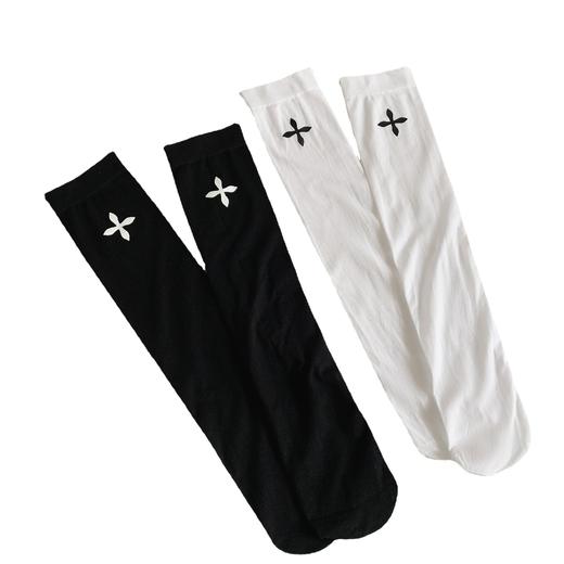 jk小腿袜女袜薄款丝袜长袜夏季夏天长筒瘦腿日系纯色冰冰袜十字心/双 商品图3