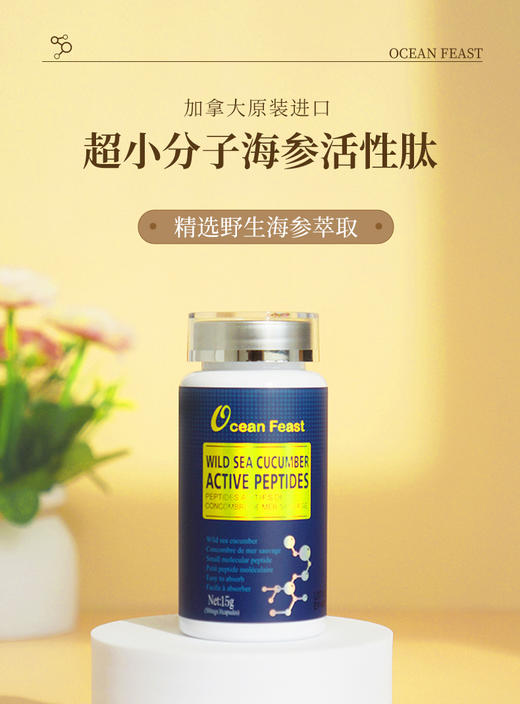 加拿大oceanfeast品牌海参肽胶囊30粒装，保质期：2026.10 商品图2