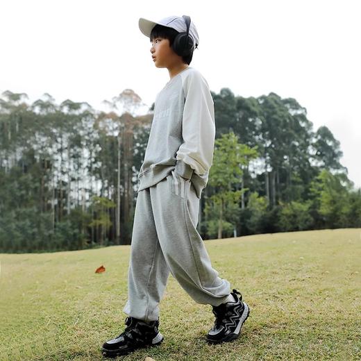 【2024新款】龙之涵 亲子款“小格雷”休闲运动卫裤 中大童毛圈布休闲裤 婴幼儿A类标准 100-185码2色可选 商品图6