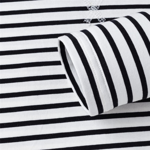 【桑蚕丝混纺】罗蒙春夏男装绣花胸标海魂衫t恤男长袖t恤男时尚男士条纹t恤长袖男 商品图7