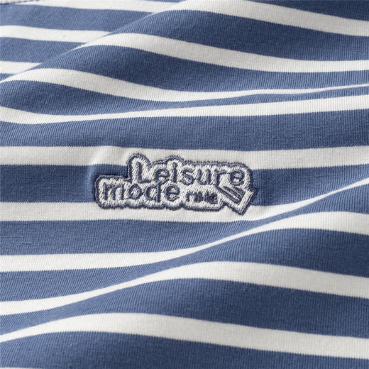 【桑蚕丝混纺】罗蒙春秋绣花胸标海魂衫t恤男长袖t恤男时尚条纹t恤长袖男 商品图9