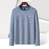 【桑蚕丝混纺】罗蒙春秋绣花胸标海魂衫t恤男长袖t恤男时尚条纹t恤长袖男 商品缩略图7