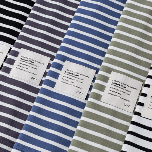 【桑蚕丝混纺】罗蒙春夏男装绣花胸标海魂衫t恤男长袖t恤男时尚男士条纹t恤长袖男 商品图6