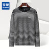 【桑蚕丝混纺】罗蒙春秋绣花胸标海魂衫t恤男长袖t恤男时尚条纹t恤长袖男 商品缩略图4