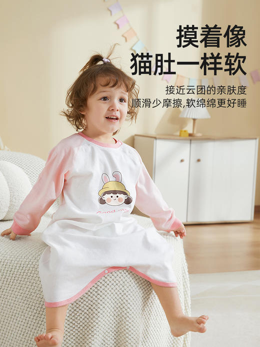 【孕味秒杀专属】贝肽斯【猫肚棉】婴儿睡衣儿童家居服连体衣春款宝宝睡袋女童睡裙 商品图2