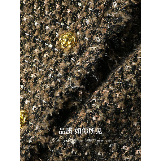 【秒杀】COCOBELLA手工毛边小香风花呢短袖外套女气质裸领西装SI3006 商品图3