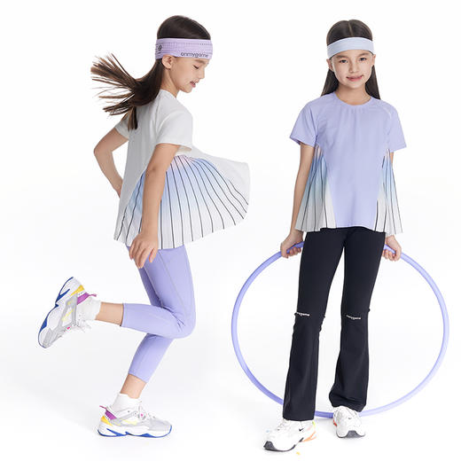 onmygame【轻舞风琴】女童短袖t恤儿童百褶运动上衣夏季2024新款 商品图4