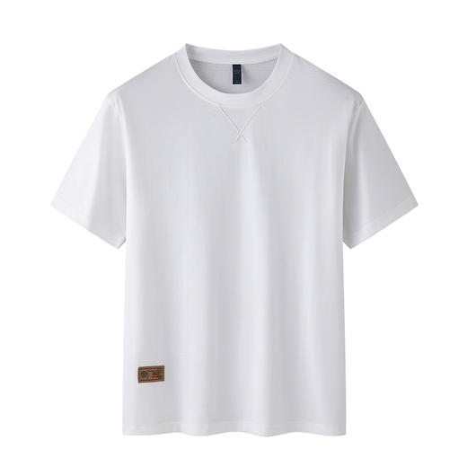 【含桑蚕丝】罗蒙男士夏季亲肤舒适男t恤简约纯色短袖t恤男百搭短袖男 商品图1