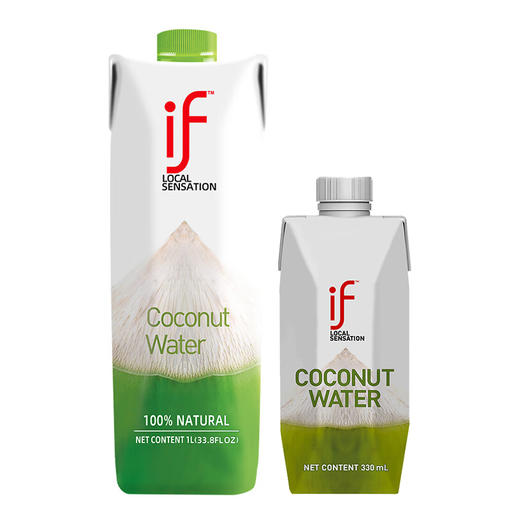 泰国if椰子水1L/330ml 清甜椰香冷藏风味佳畅饮无负担 021465/020980 商品图0