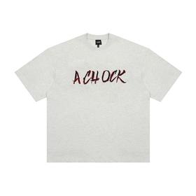 【Achock官方店】美式设计logo短袖男女高街夏短袖情侣五分袖t恤