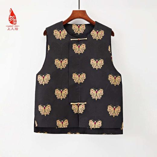 SAINTJOY/上久楷女式宋锦马甲 黑金色 DWS23070 商品图4