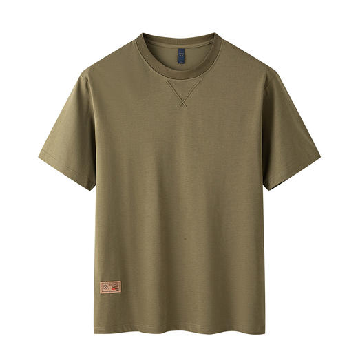 【含桑蚕丝】罗蒙男士夏季亲肤舒适男t恤简约纯色短袖t恤男百搭短袖男 商品图3