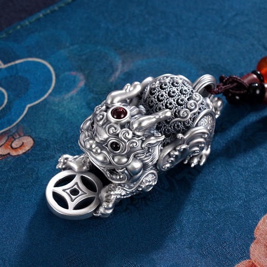 子佩集S999银【金钱貔貅】手把件【BJ001196】纯银2403 商品图0