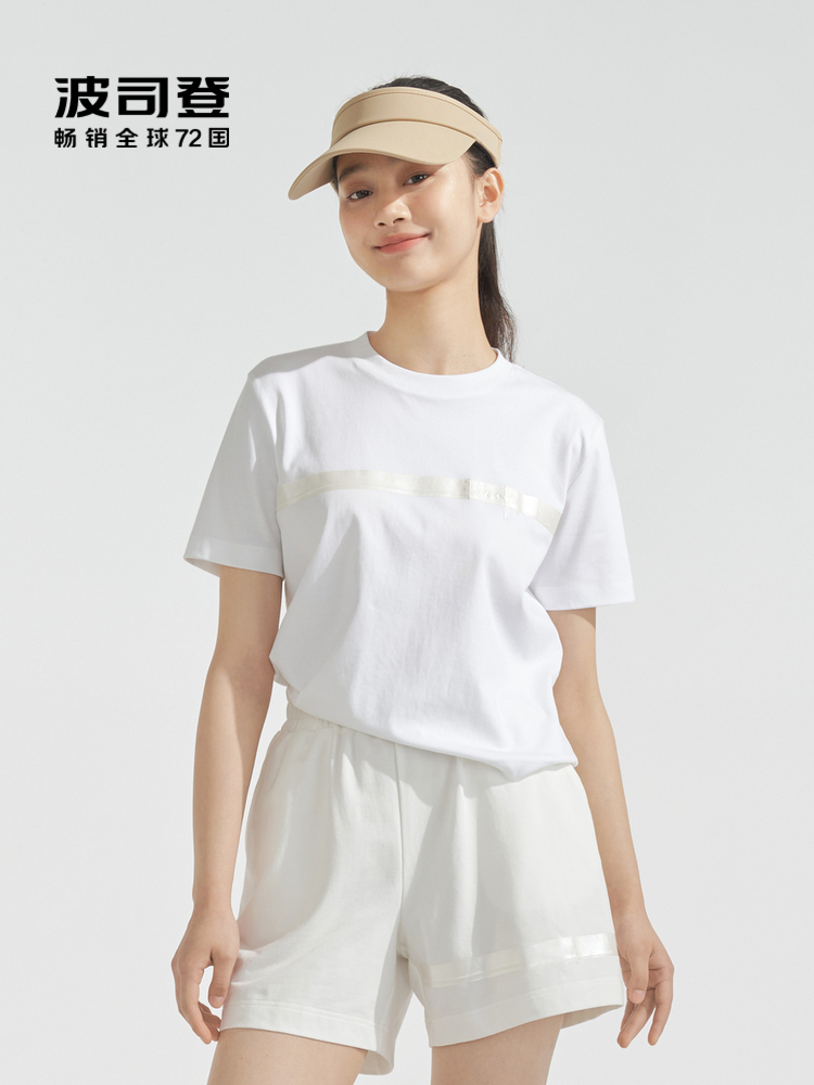 波司登2024新款夏季新款女士t恤短袖修身休闲 b40223112