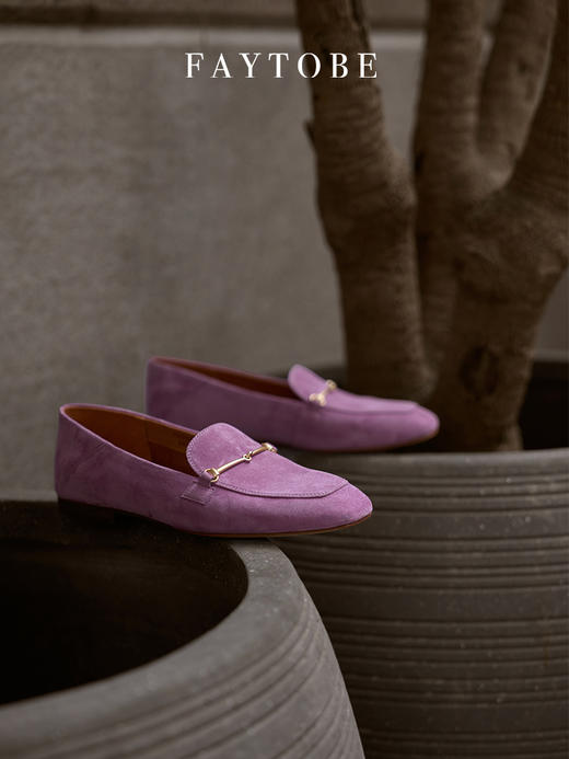 faytobe马衔扣金属乐福鞋25春款通勤乐福鞋多色一脚蹬女精致百搭单鞋 商品图3