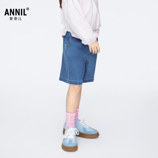 【实体店同款】女童弹力柔软牛仔单裤裤子夏季新款安奈儿童装AG426636 商品图1