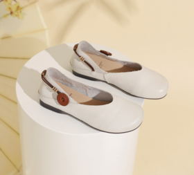 西村名物2024年春夏新款真皮玛丽珍复古森系新中式国风女鞋平底软底单鞋X24AE17608