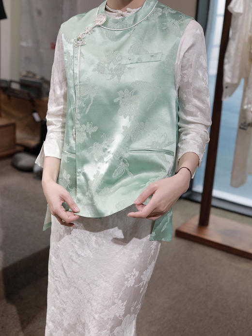 盛唐牡丹| 艾绿冠乐绉蝶恋花马甲 商品图8