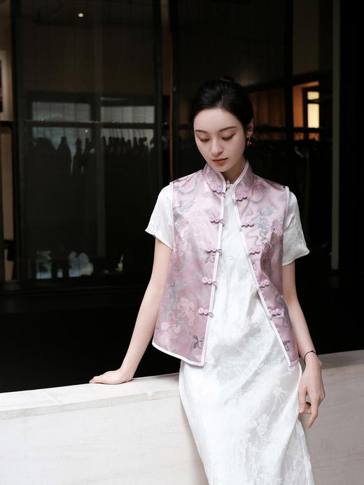 盛唐牡丹 |闲云野鹤宋锦对襟马甲 商品图6