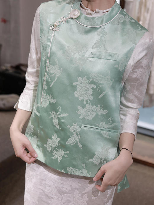 盛唐牡丹| 艾绿冠乐绉蝶恋花马甲 商品图7