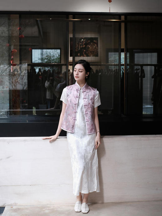 盛唐牡丹 |闲云野鹤宋锦对襟马甲 商品图8