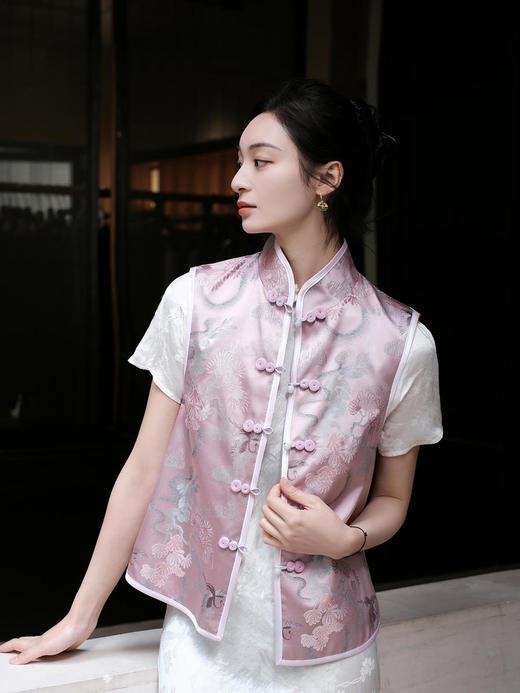 盛唐牡丹 |闲云野鹤宋锦对襟马甲 商品图5