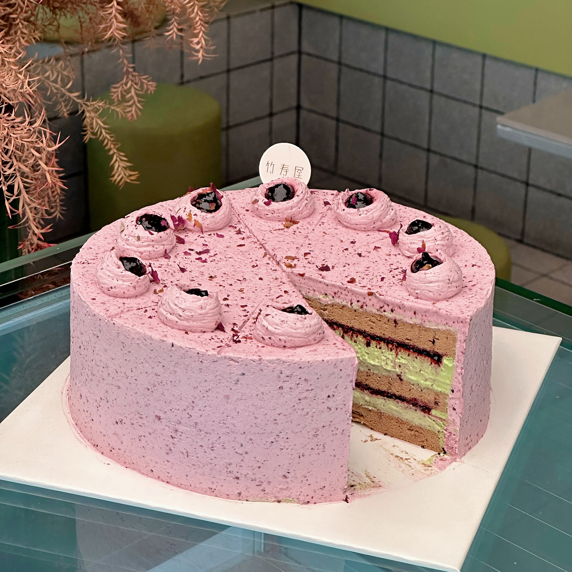 （可定制无蔗糖）桑果抹茶蛋糕 / 清爽酸甜口，水果香气明显，抹茶浓郁